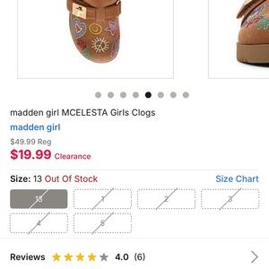 Madden Girl Girls' Brown Embroidered Clogs with Colorful Accents